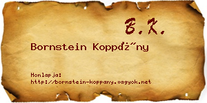 Bornstein Koppány névjegykártya